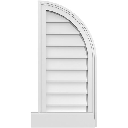 Ekena Millwork Quarter Round Top Right Surface Mount PVC Gable Vent w/ 2"W x 2"P Brickmould Sill Frame, 14"W x 30"H GVPQR14X3003SN